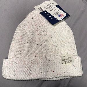 White Speckled Knit Beanie
